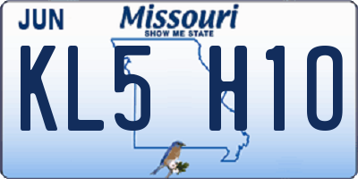 MO license plate KL5H1O