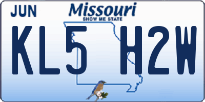 MO license plate KL5H2W