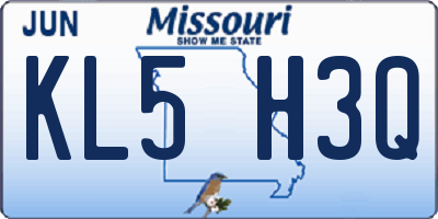 MO license plate KL5H3Q