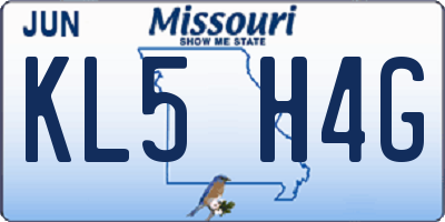 MO license plate KL5H4G