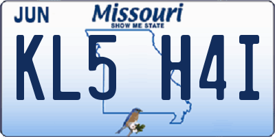 MO license plate KL5H4I