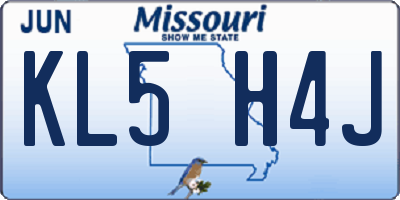 MO license plate KL5H4J