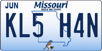 MO license plate KL5H4N