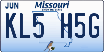 MO license plate KL5H5G