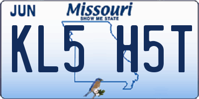 MO license plate KL5H5T