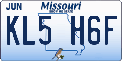 MO license plate KL5H6F
