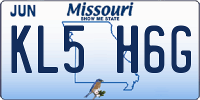 MO license plate KL5H6G