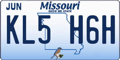 MO license plate KL5H6H