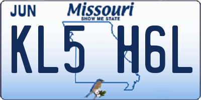MO license plate KL5H6L