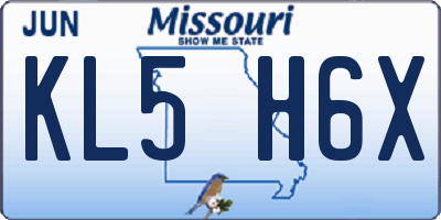 MO license plate KL5H6X