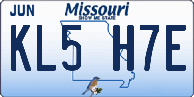 MO license plate KL5H7E
