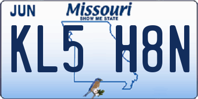 MO license plate KL5H8N
