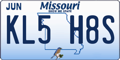 MO license plate KL5H8S