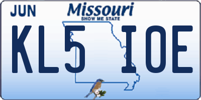 MO license plate KL5I0E