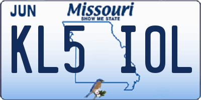 MO license plate KL5I0L