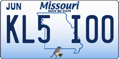 MO license plate KL5I0O