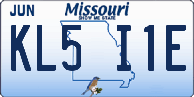 MO license plate KL5I1E