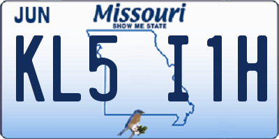 MO license plate KL5I1H