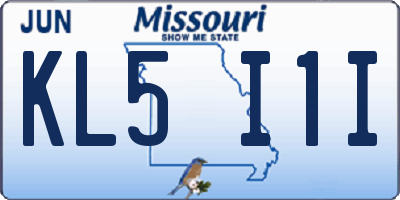 MO license plate KL5I1I
