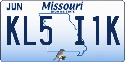 MO license plate KL5I1K