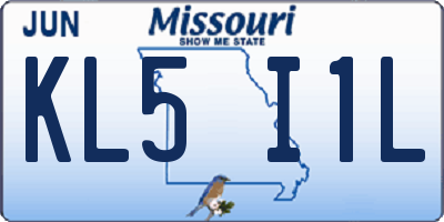 MO license plate KL5I1L