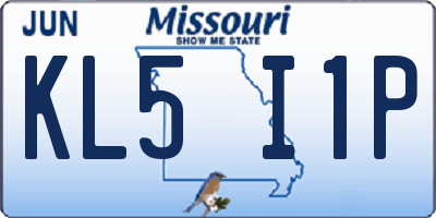 MO license plate KL5I1P