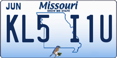 MO license plate KL5I1U
