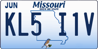 MO license plate KL5I1V