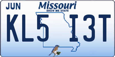 MO license plate KL5I3T