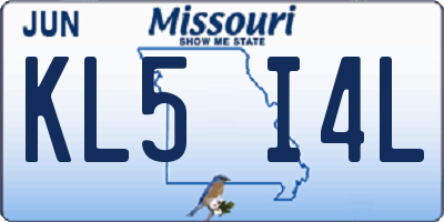 MO license plate KL5I4L