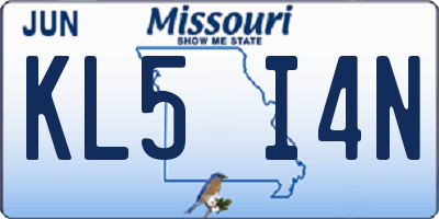 MO license plate KL5I4N