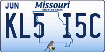 MO license plate KL5I5C