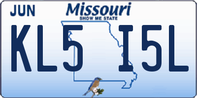 MO license plate KL5I5L