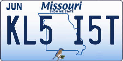 MO license plate KL5I5T