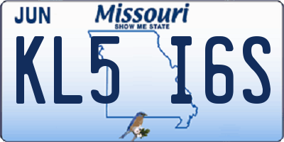 MO license plate KL5I6S
