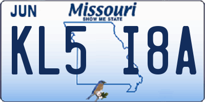MO license plate KL5I8A