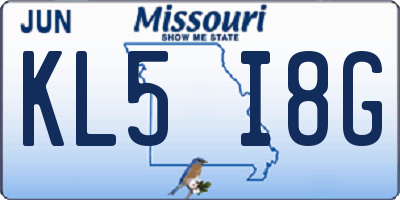 MO license plate KL5I8G