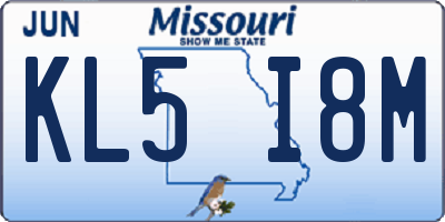 MO license plate KL5I8M