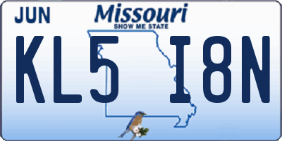 MO license plate KL5I8N