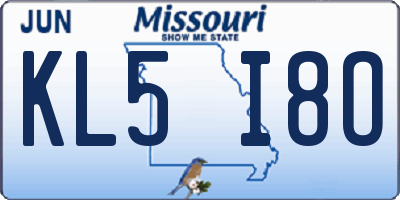 MO license plate KL5I8O