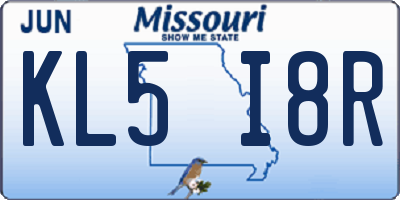 MO license plate KL5I8R