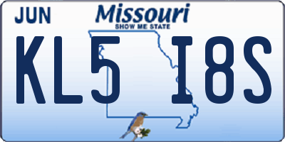 MO license plate KL5I8S