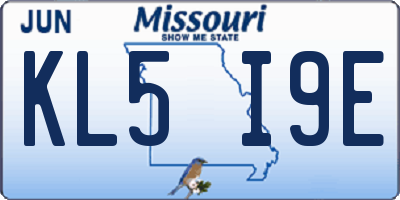 MO license plate KL5I9E
