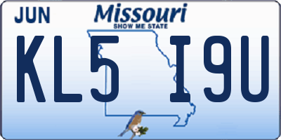 MO license plate KL5I9U