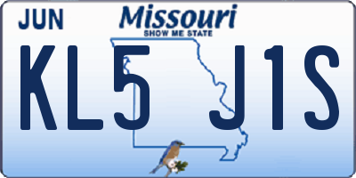 MO license plate KL5J1S