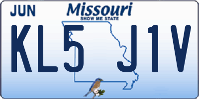 MO license plate KL5J1V