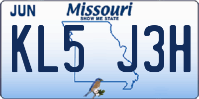 MO license plate KL5J3H
