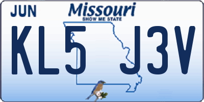 MO license plate KL5J3V