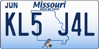 MO license plate KL5J4L
