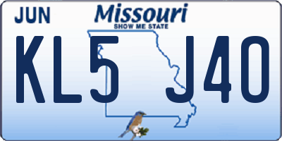 MO license plate KL5J4O